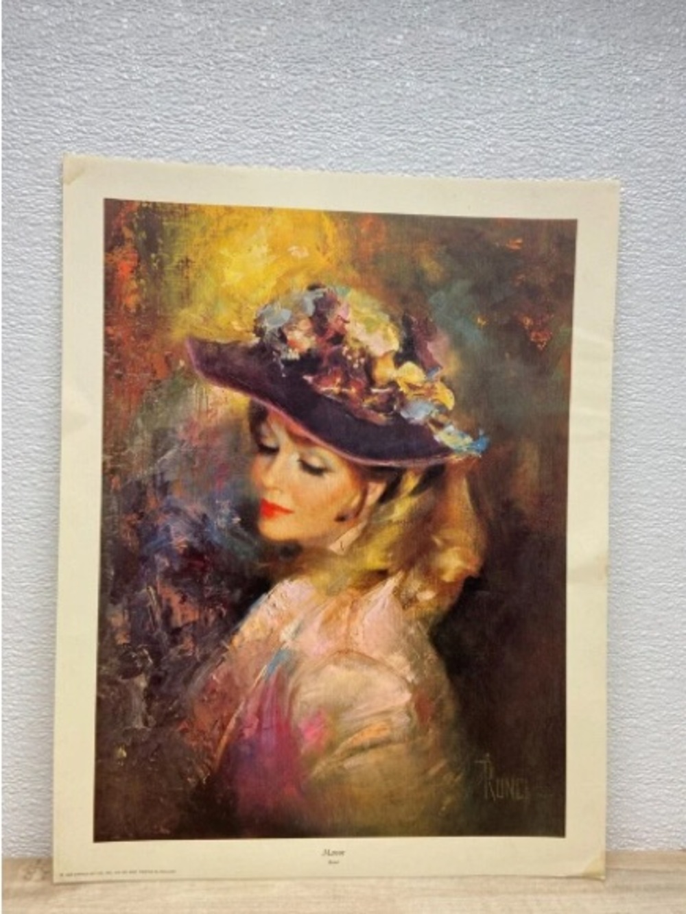 Vtg 1969 Art Print Manon By Edward Runci Printed In Holand 18 x 14in